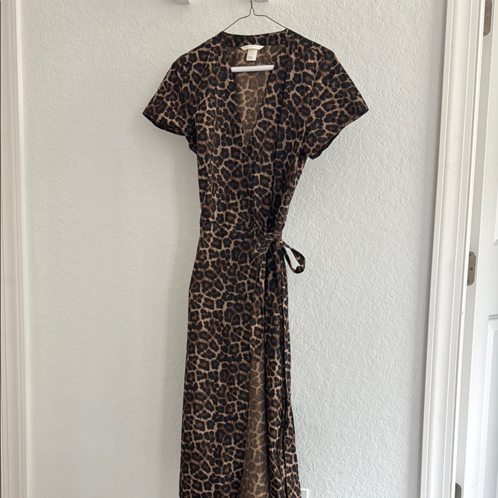 Leopard Print Wrap Dress